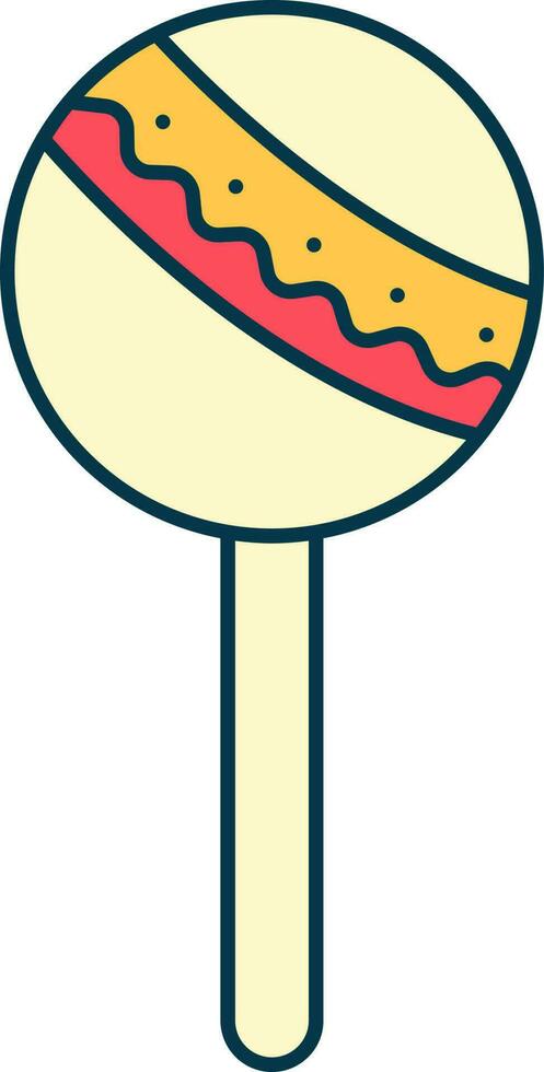 Isolated Rattle Icon In Red And Yellow Color. vector