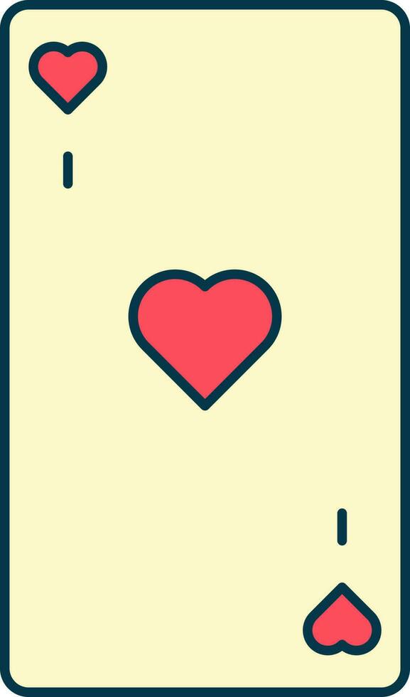 Playing Card Icon In Red And Yellow Color. vector