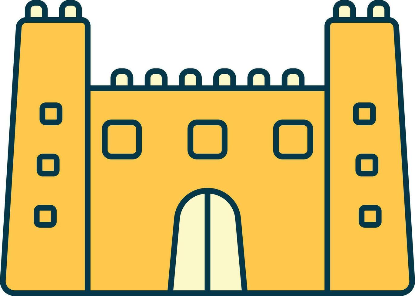 castillo juguete icono en amarillo color. vector