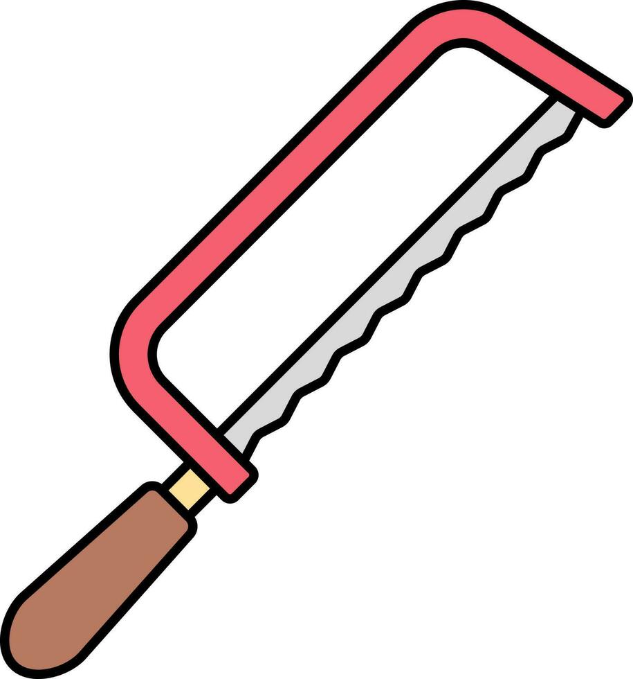 Flat Style Coping Saw Colorful Icon. vector