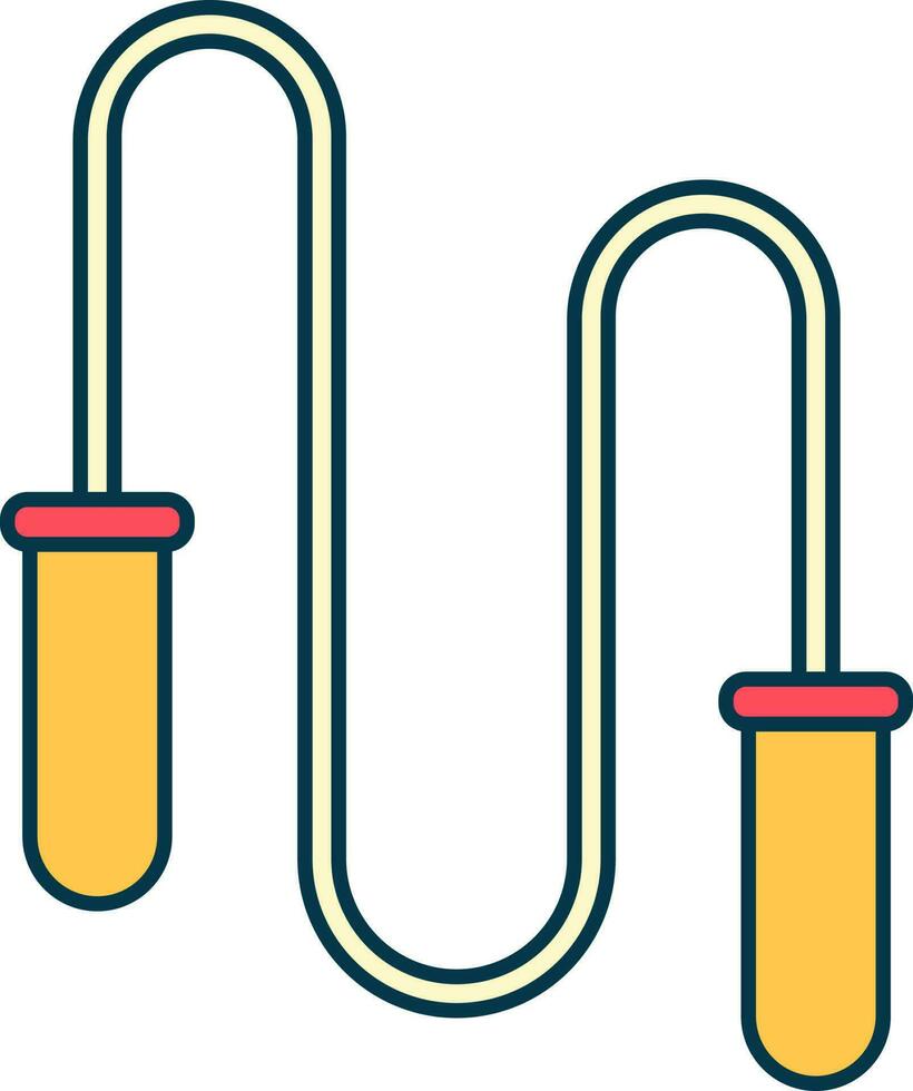 Skipping Rope Icon In Red And Yellow Color. vector