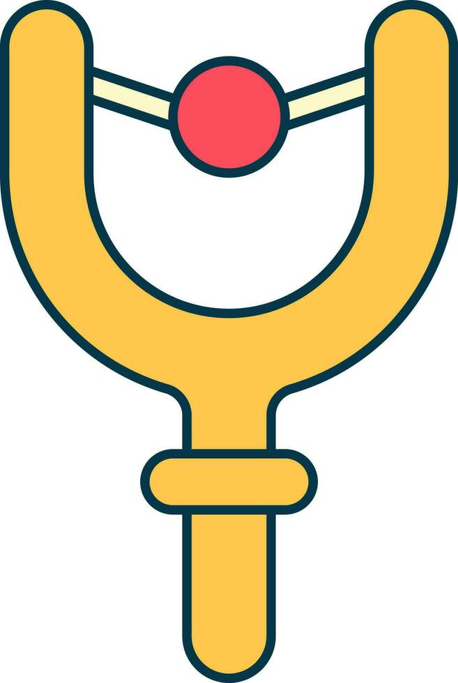 Slingshot Icon In Red And Yellow Color. vector