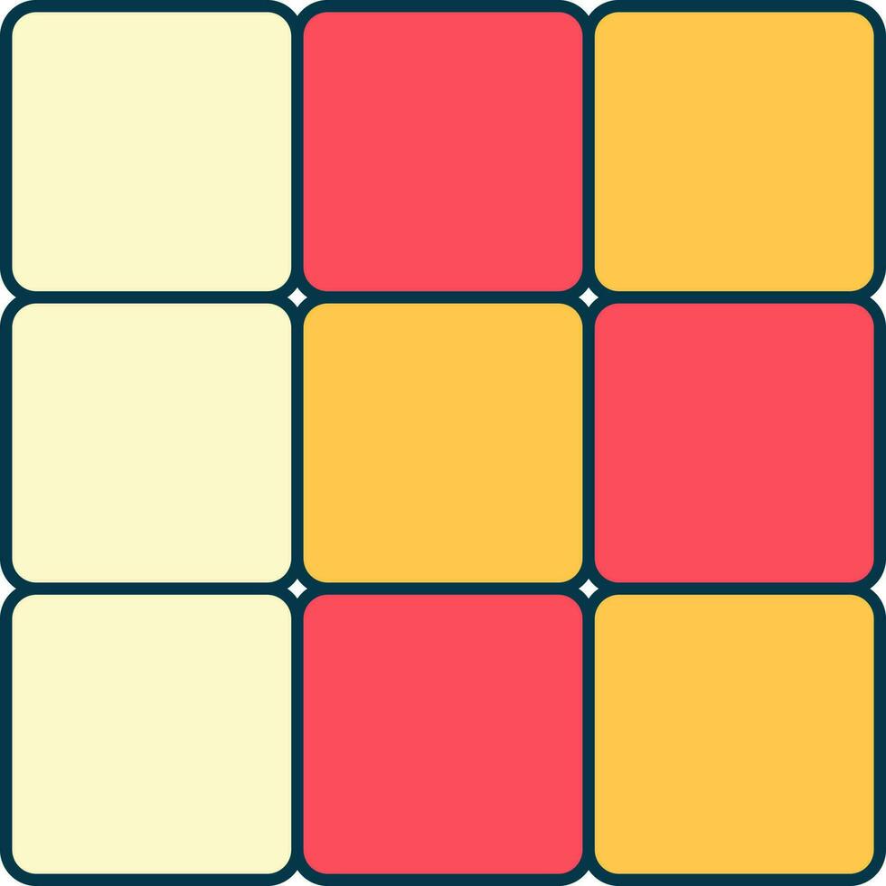 Rubik Cube Icon In Red And Yellow Color. vector