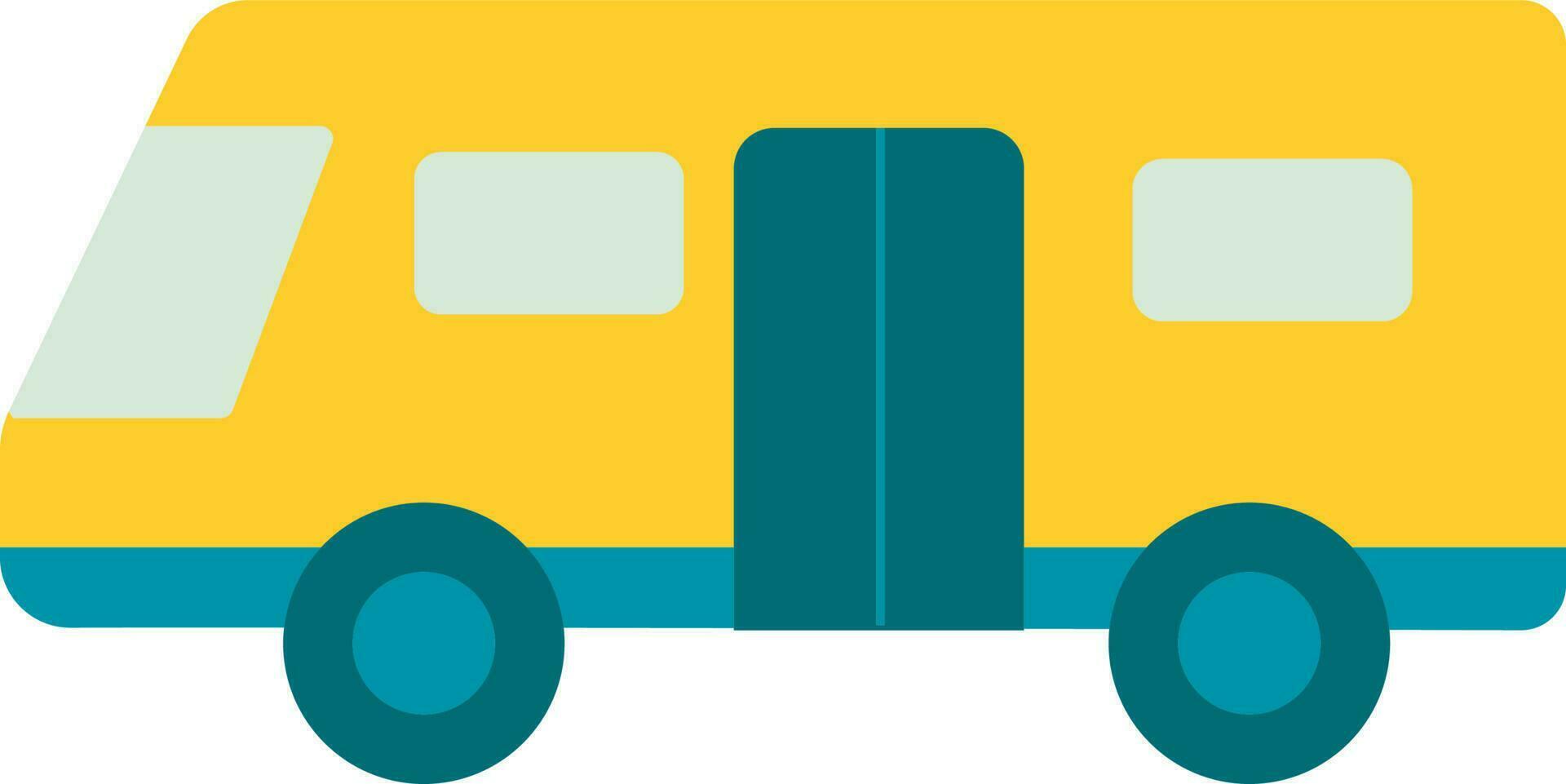 verde azulado y amarillo ilustración de autobús icono. vector