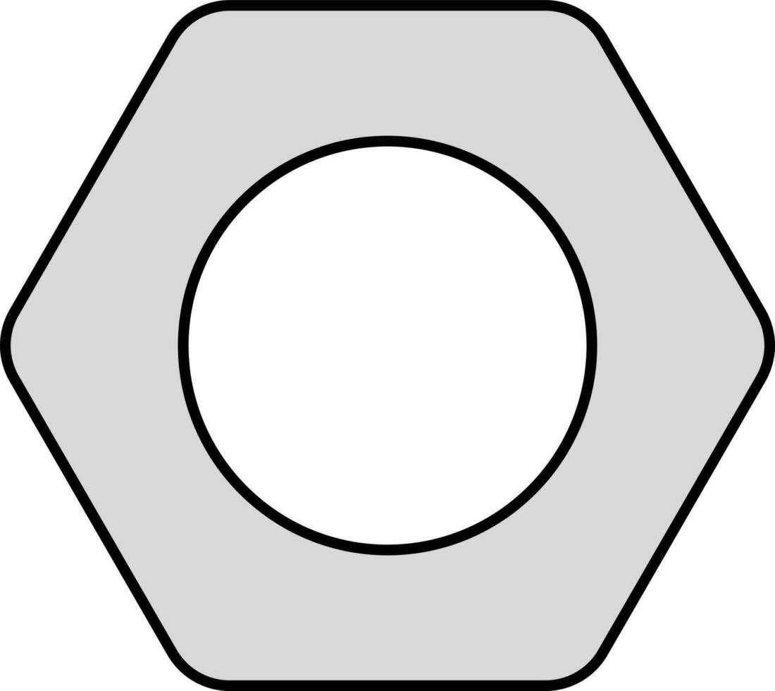 Flat Machine Nut Icon In Grey Color. vector