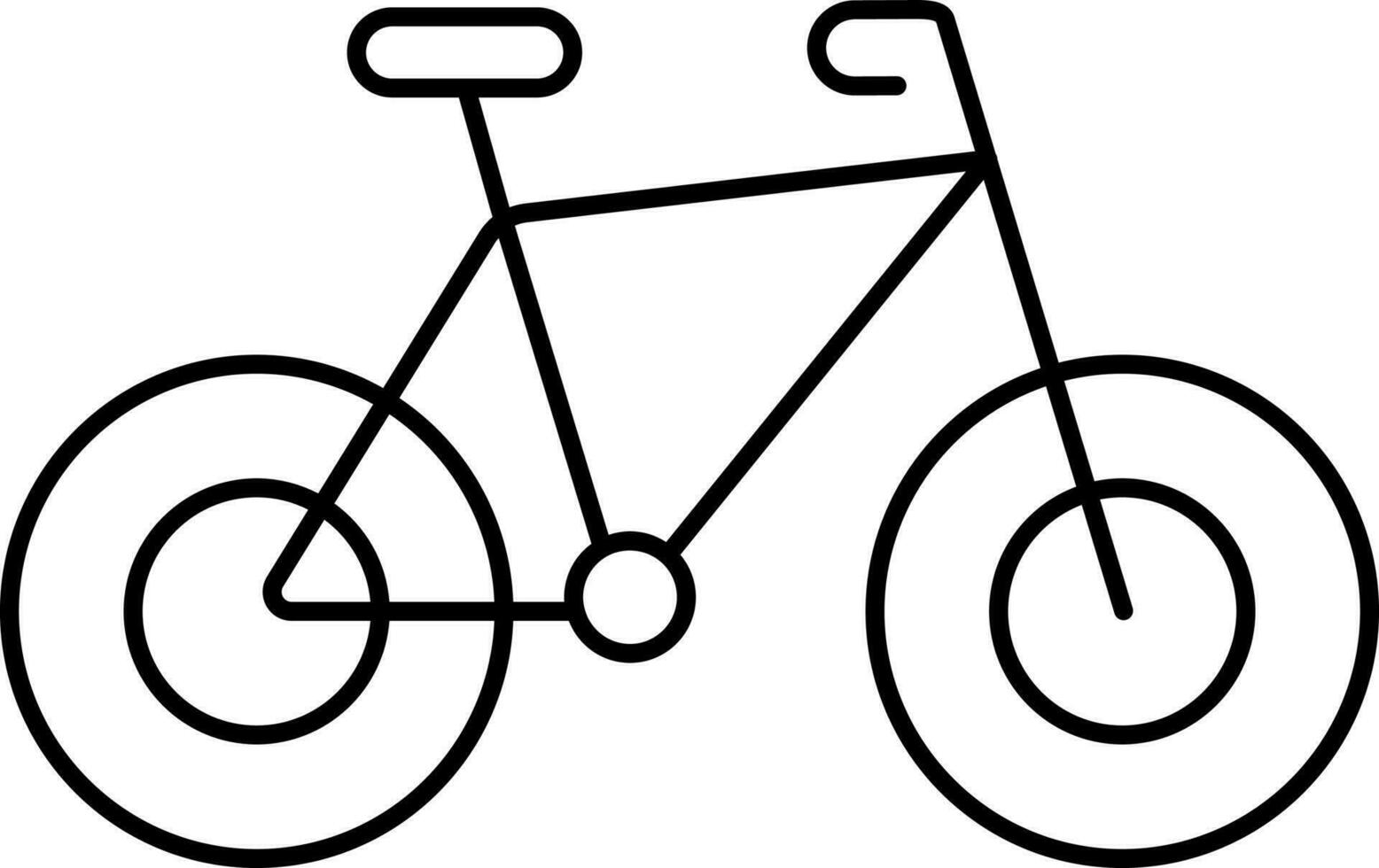 Black Stroke Illustration Of Bicycle Icon. vector