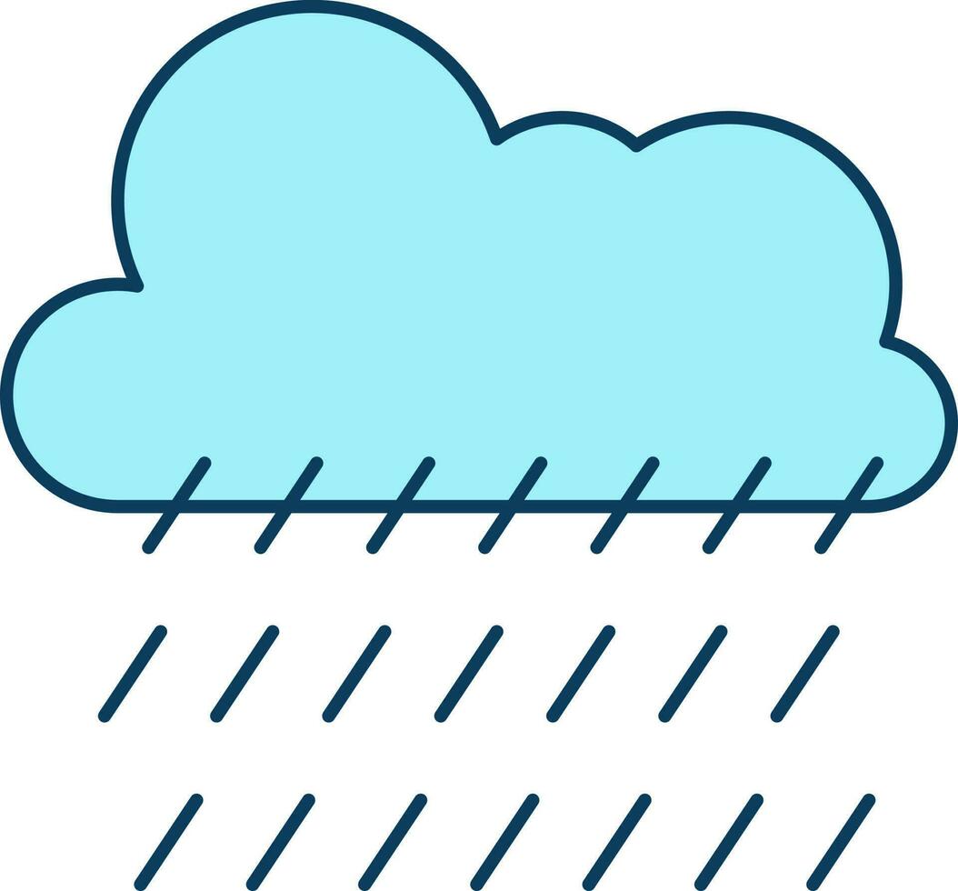 Flat Illustration Of Raining Cloud Icon. vector