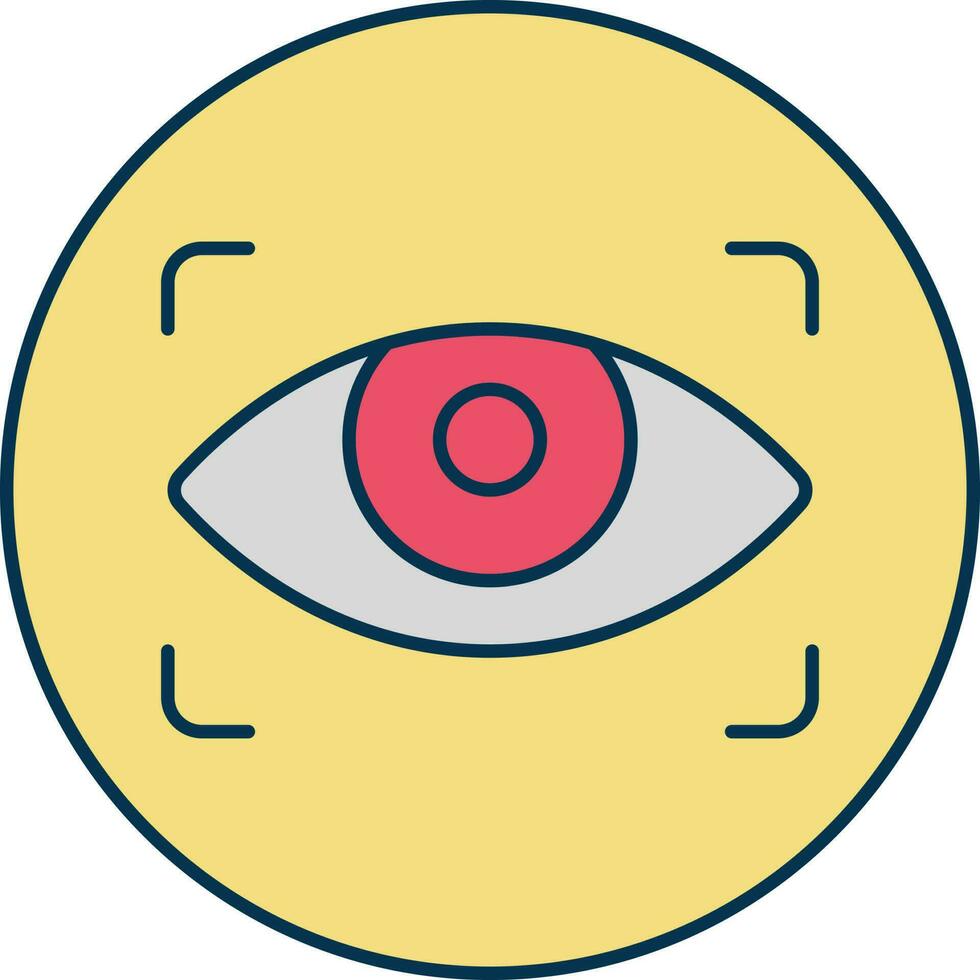 Colorful Eye Circle Icon In Flat Style. vector