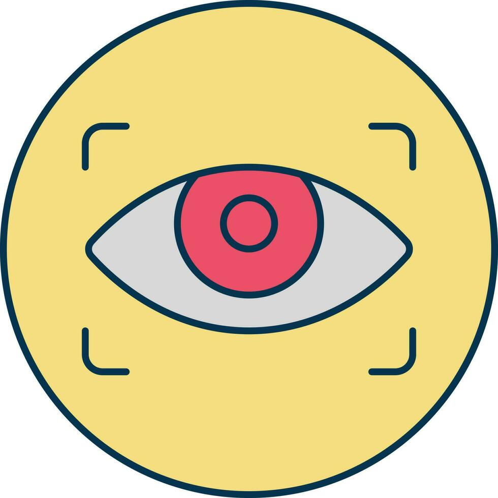 Colorful Eye Circle Icon In Flat Style. vector