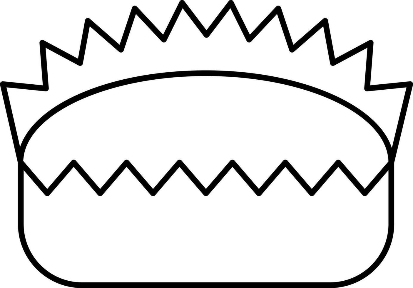 Black Linear Style Bear Trap Icon. vector