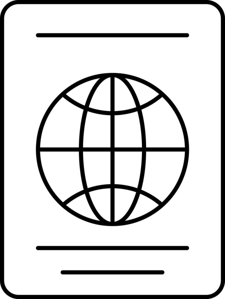 Copiar espacio pasaporte icono en lineal estilo. vector