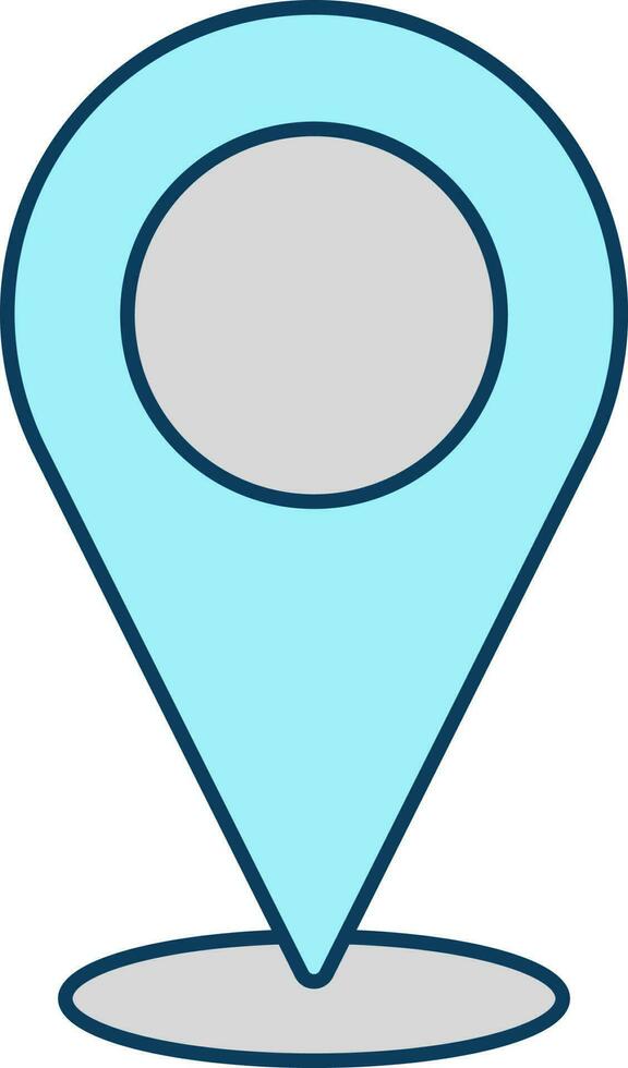 Location Map Point Grey And Turquoise Icon. vector