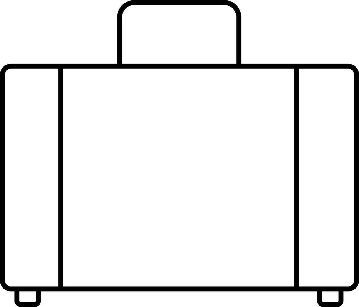 Isolated Briefcase Icon In Black Line Art. vector