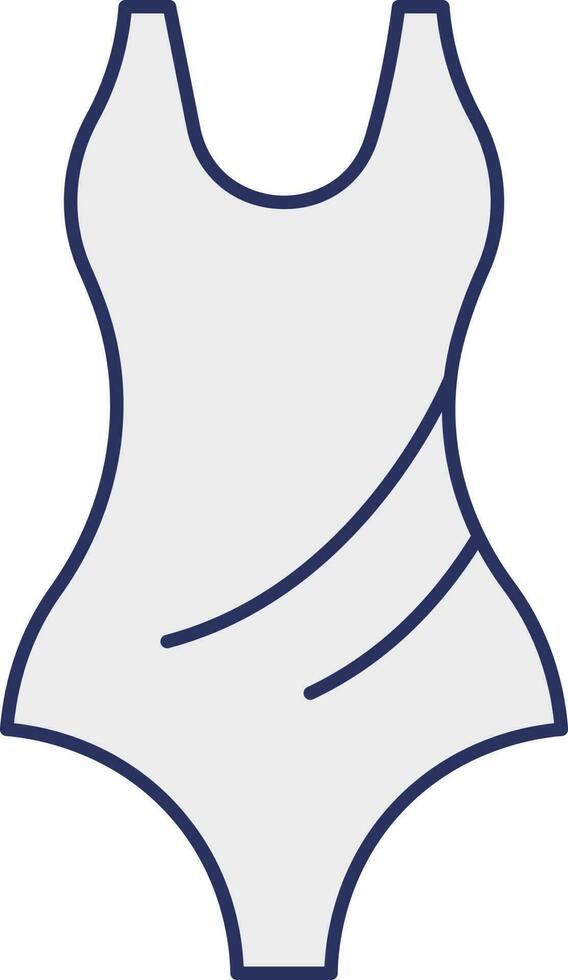 Isolated Female Swimming Suit Icon In Grey Color. vector