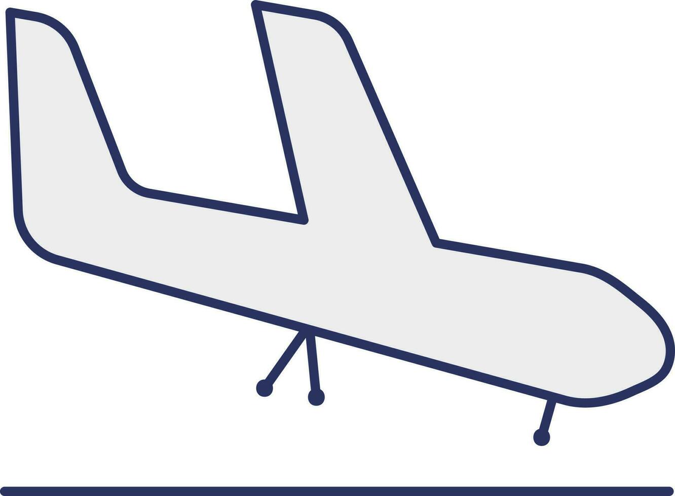Blue Outline Illustration Of Airplane Icon. vector