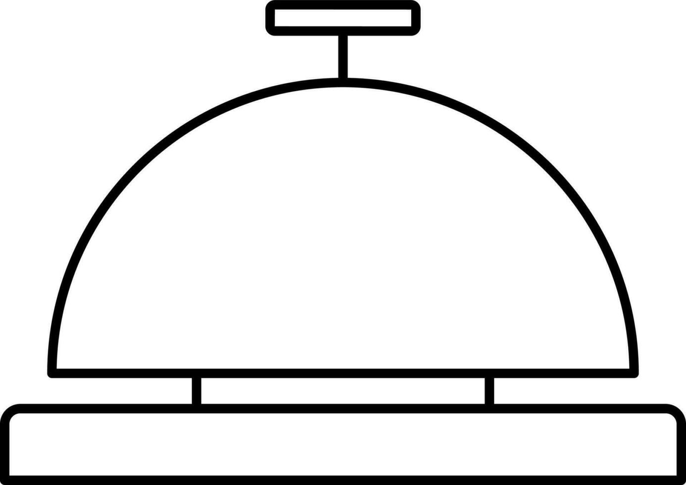 Antique Office Bell Thin Line Art Icon. vector