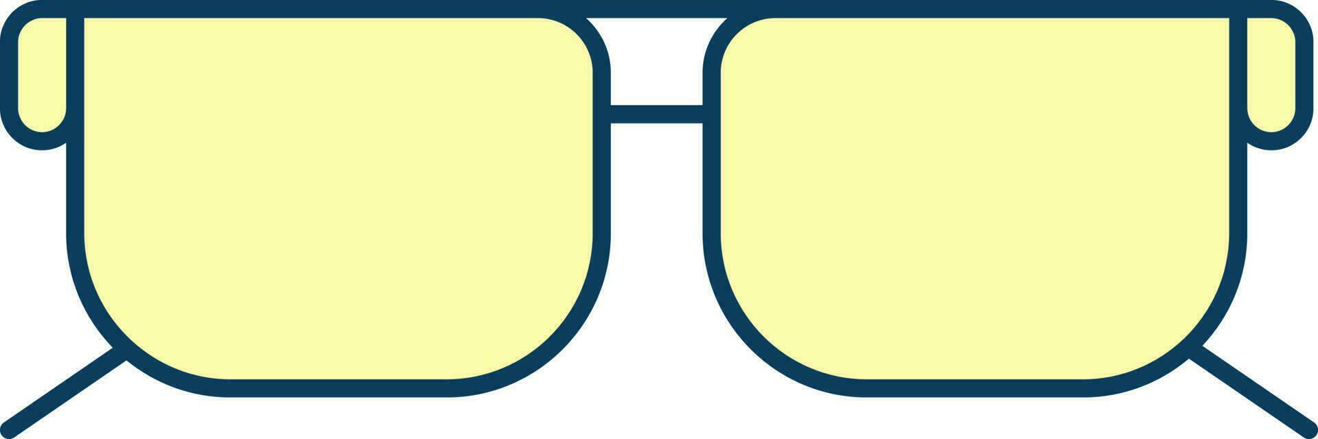 Yellow Goggles Icon Or Symbol. vector