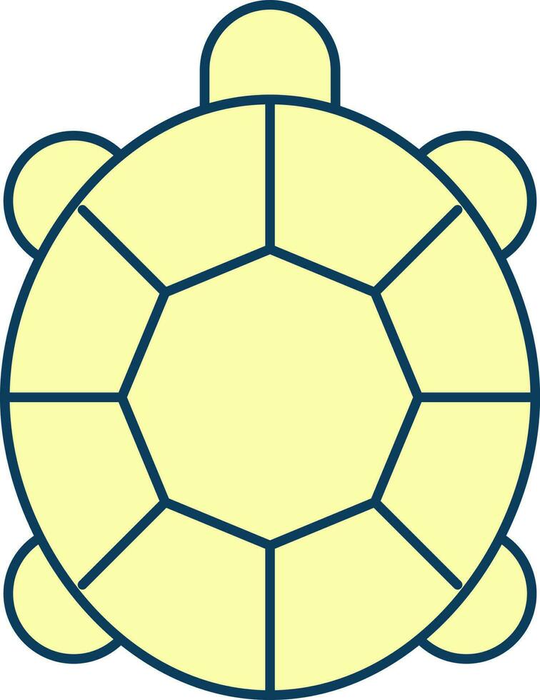 Yellow Illustration Of Turtle Flat Icon. vector