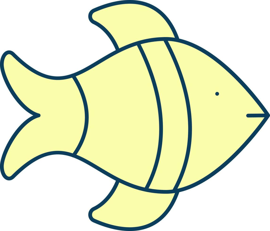 Yellow Fish Cartoon Icon Or Symbol. vector