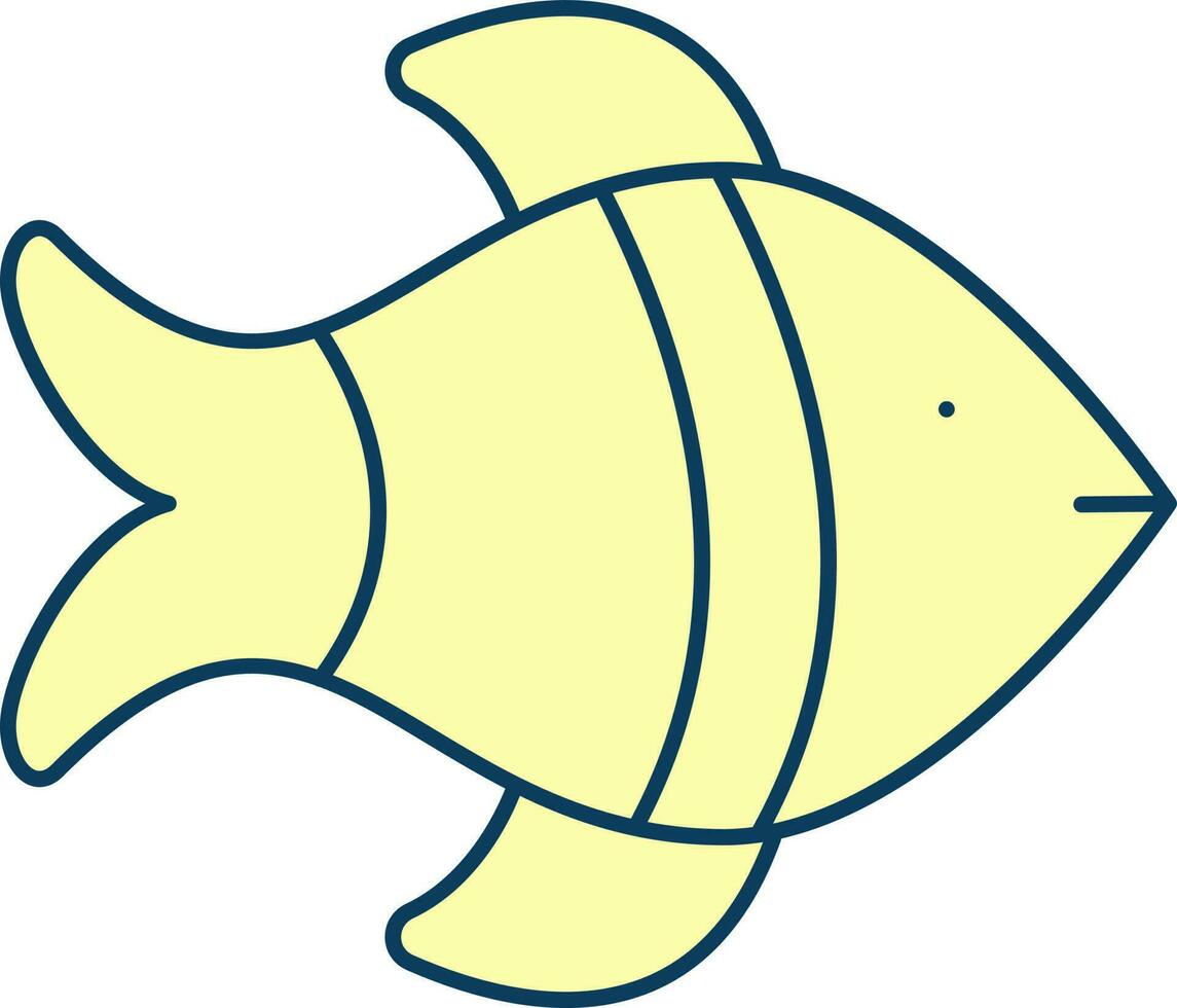 amarillo pescado dibujos animados icono o símbolo. vector