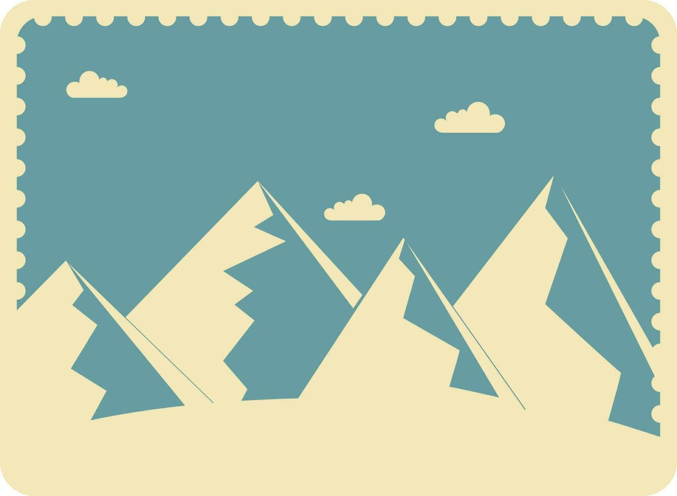 Alaska Park Stamp Or Poster Design In Beige And Blue Color. vector