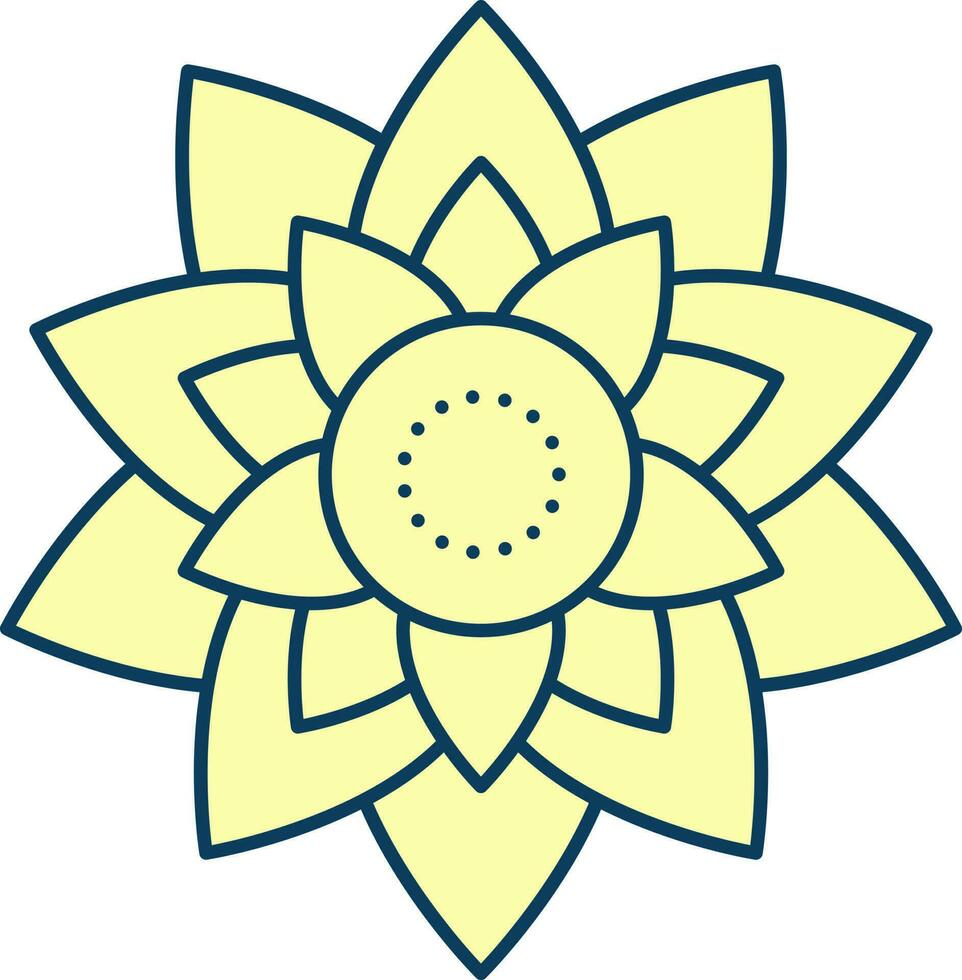 Beautiful Yellow Flower Icon Or Symbol. vector