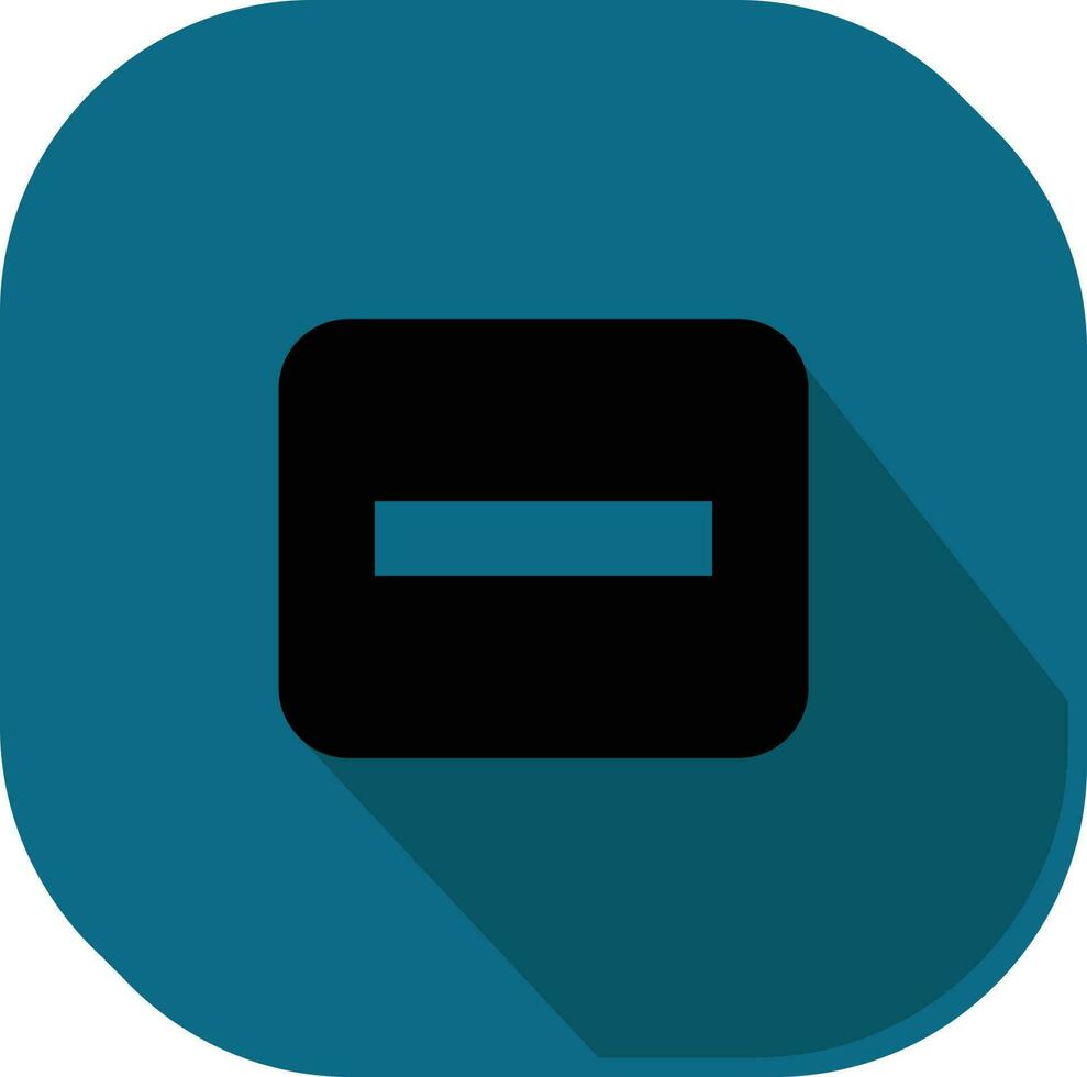 Black And Teal Minus Symbol Square Icon. vector
