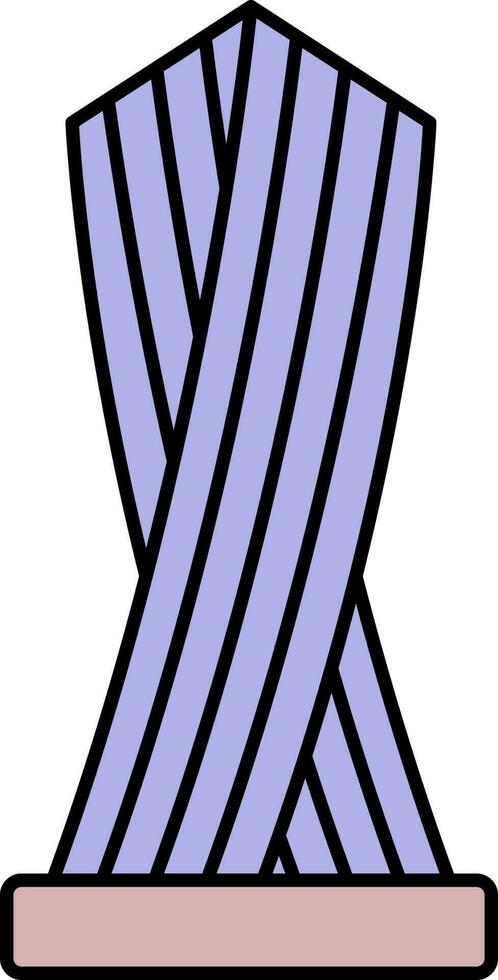 plano estilo Cayo torre icono en azul color. vector