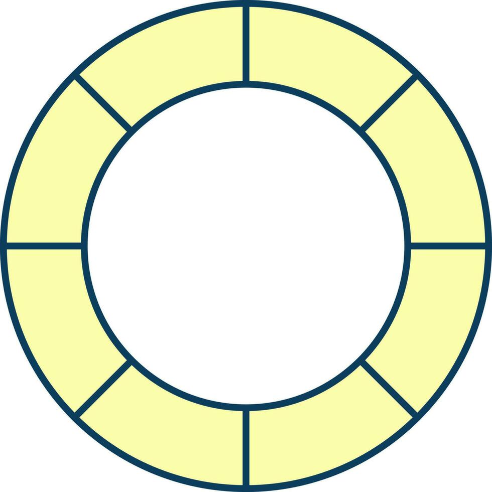 Flat Style Swimming Ring Yellow Icon. vector