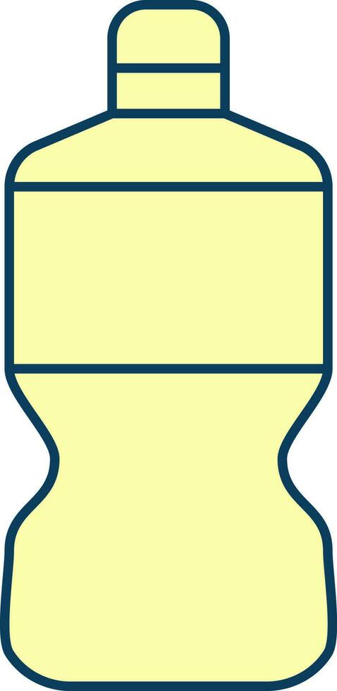 Flat Style Water Bottle Yellow Icon. vector