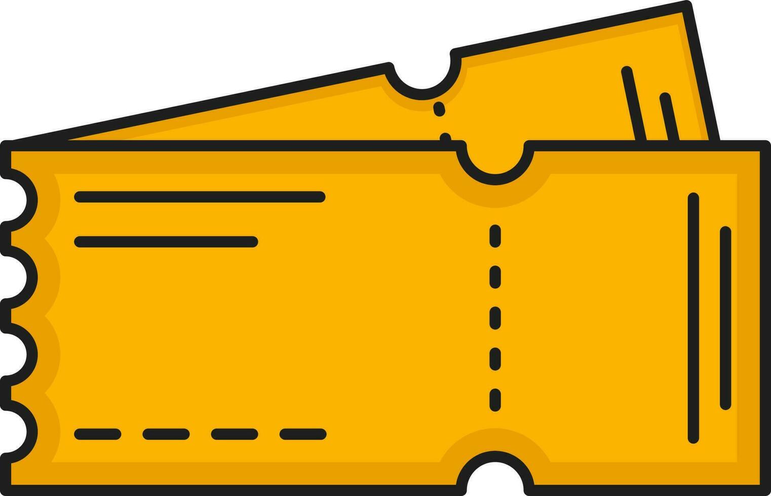 Copy Space Tickets Or Coupon Icon In Yellow Color. vector