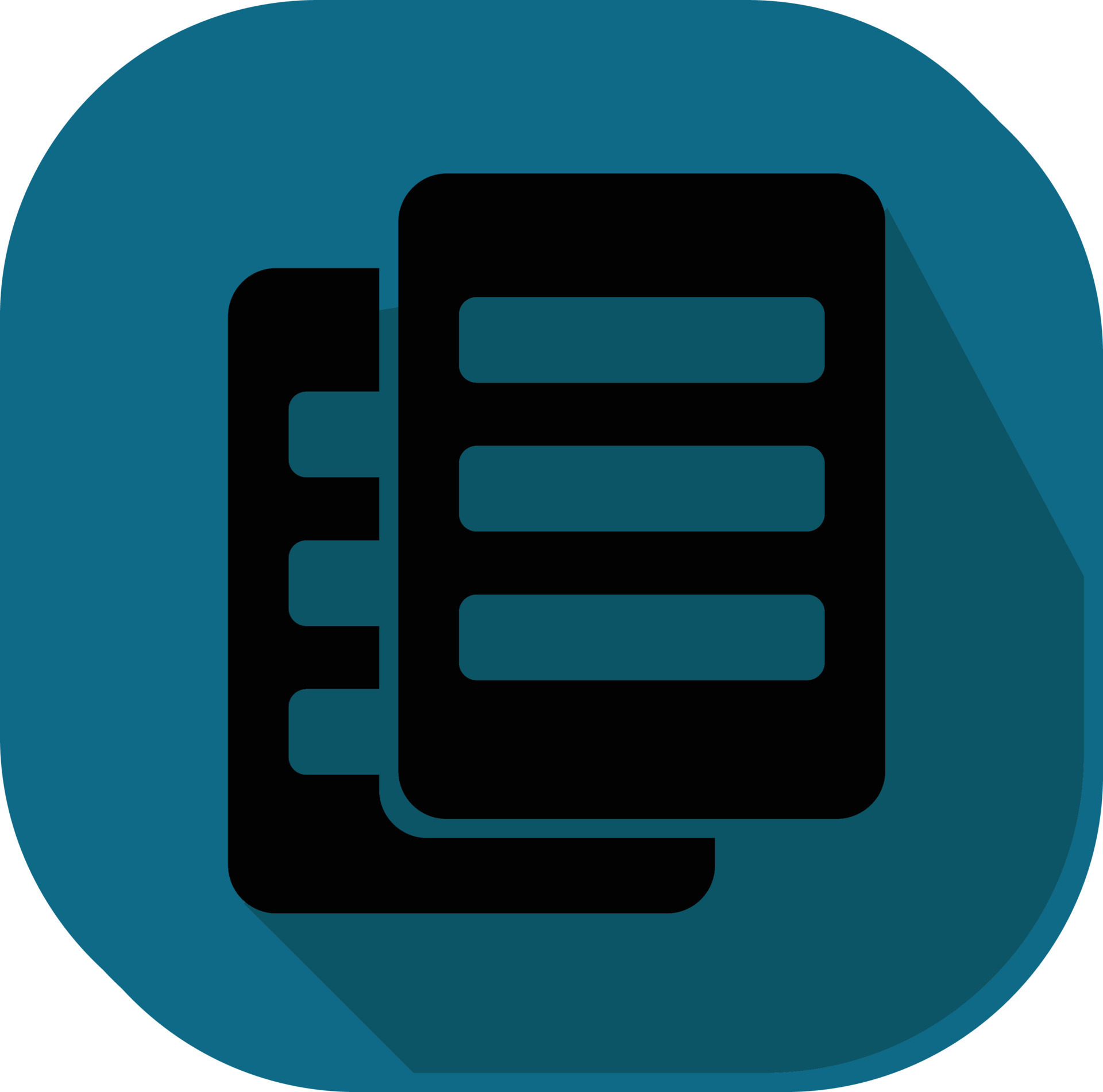 Black And Teal Multiple File Symbol Square Icon. 24159657 Vector Art at ...