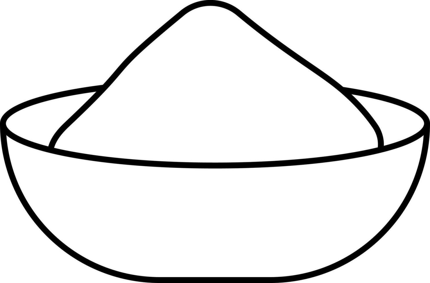 Powder Bowl Icon In Thin Line Art. vector
