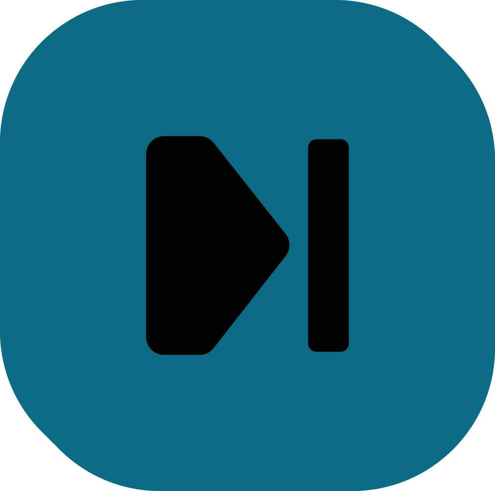 Next Play Square Button Icon In Black And Teal Color. vector