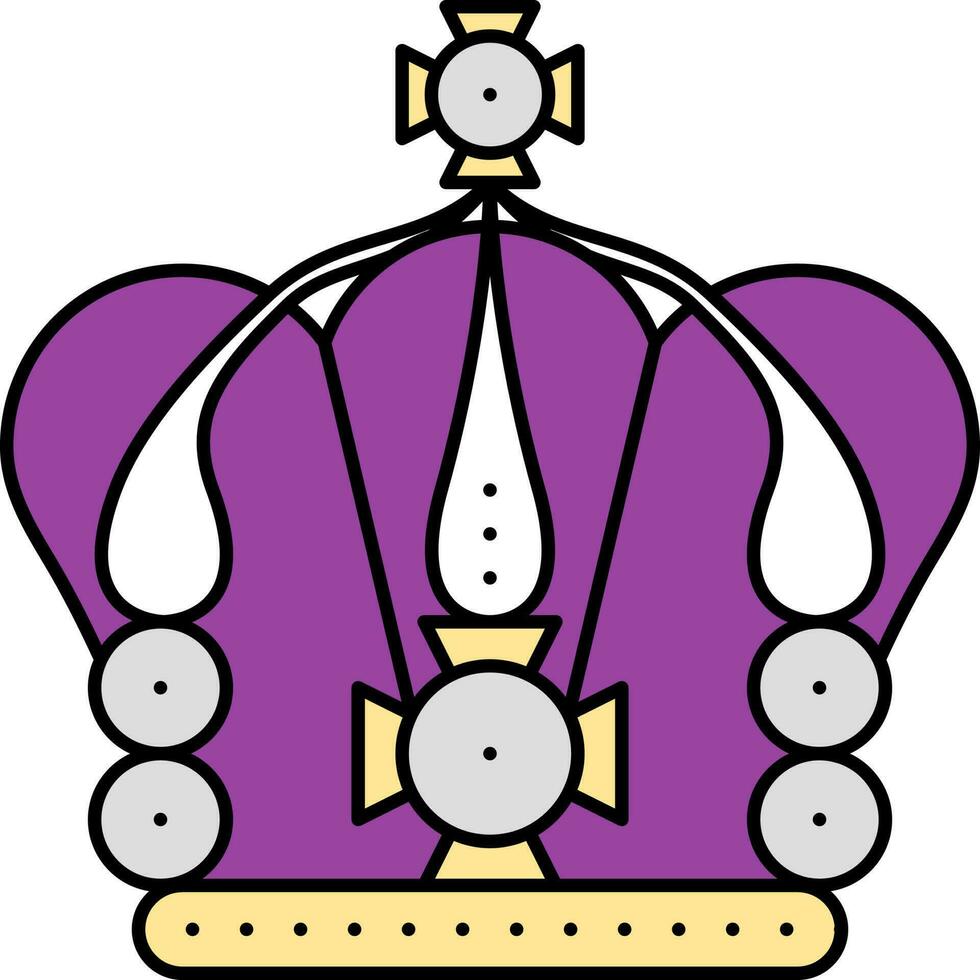 Yellow And Purple Priest Crown Icon. vector