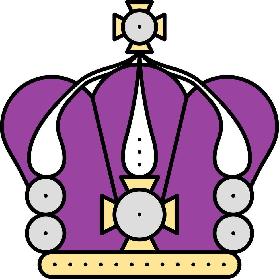 amarillo y púrpura sacerdote corona icono. vector