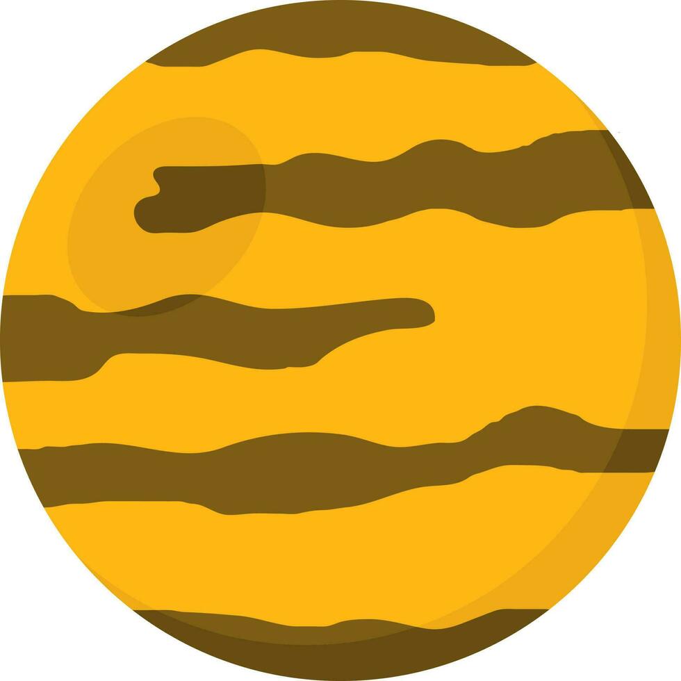 Flat Venus Planet Icon In Yellow And Brown Color. vector
