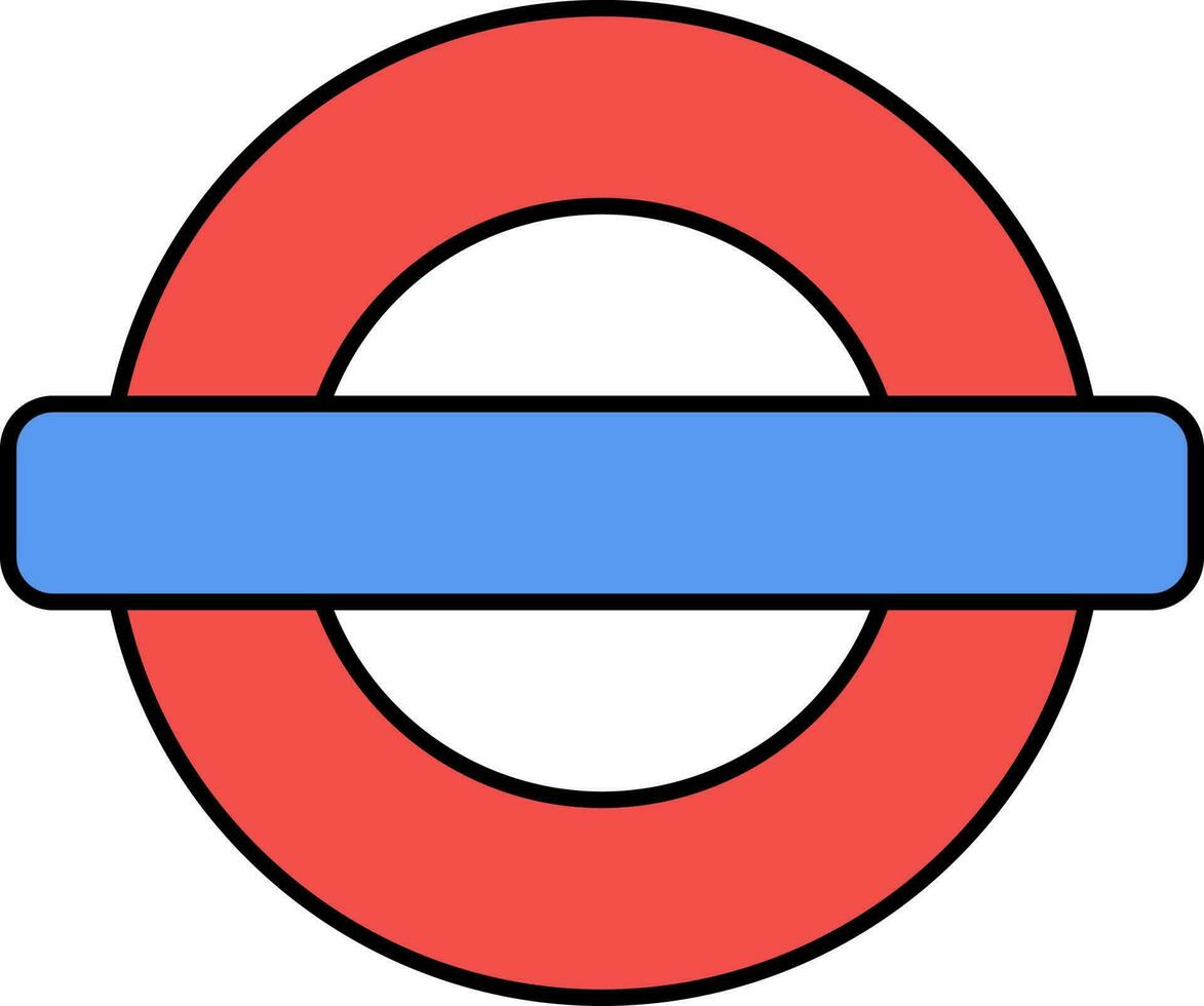 Blue And Red Underground Icon Or Symbol. vector