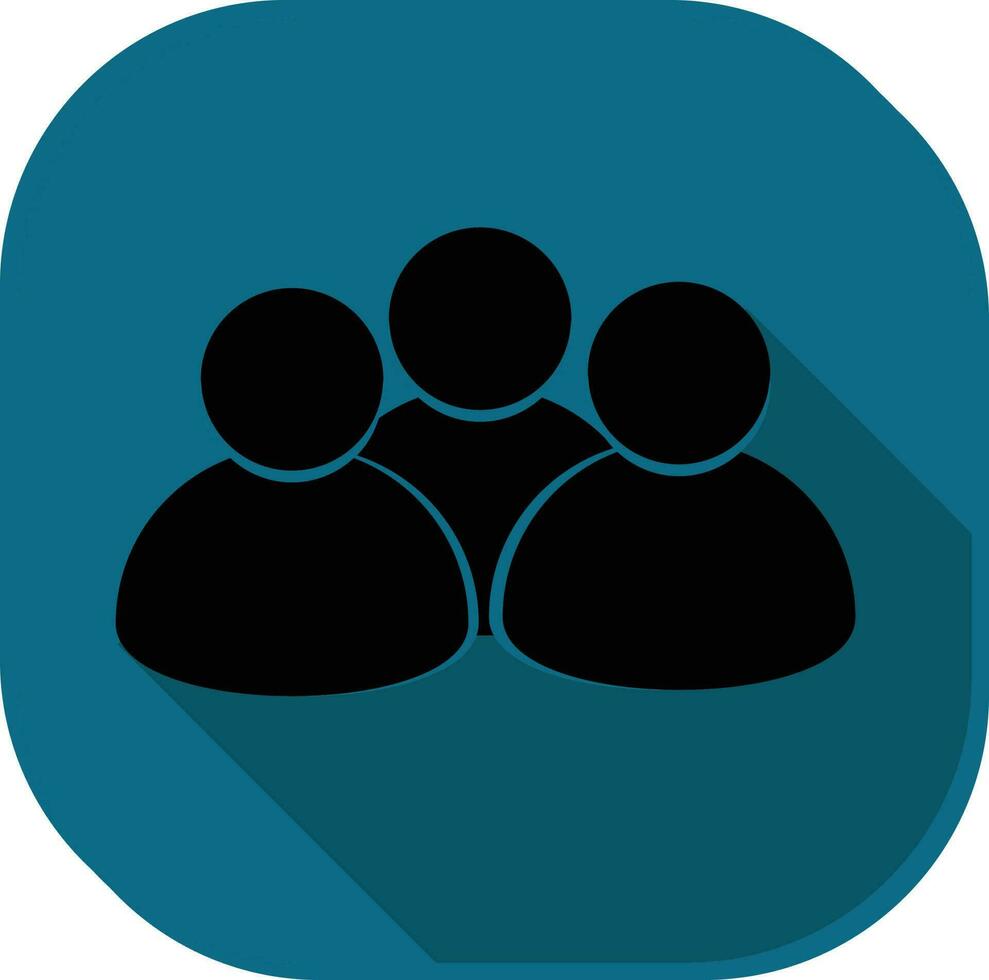 User Group Square Icon In Black And Teal Color. vector