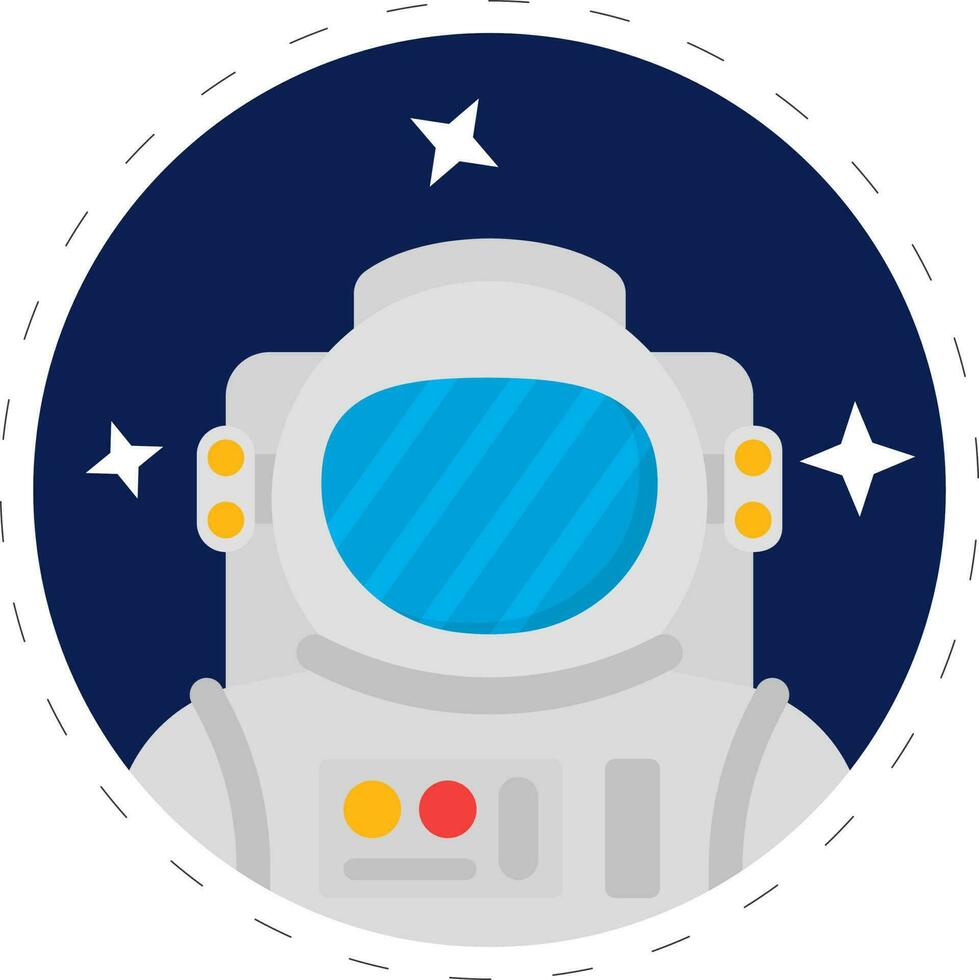 Illustration Of Spaceman In Galaxy Blue Background. vector