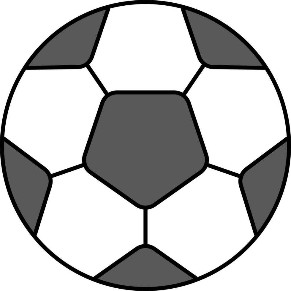 Flat Soccer Ball Icon In Grey And White Color. vector