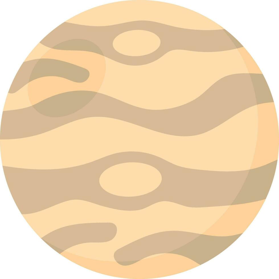 Flat Style Saturn Planet Icon In Peach Color. vector