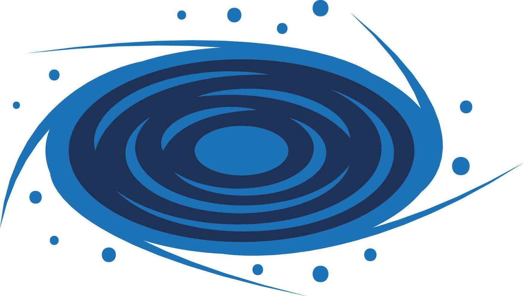 aislado negro agujero icono o símbolo en azul color. vector