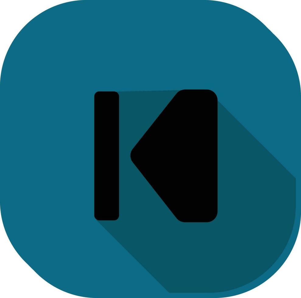 Rewind Square Button Teal And Black Icon. vector