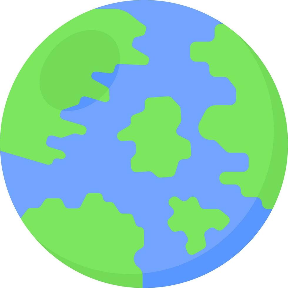 verde y azul tierra planeta icono en plano estilo. vector