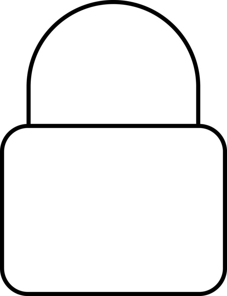Black Linear Style Lock Icon Or Symbol. vector