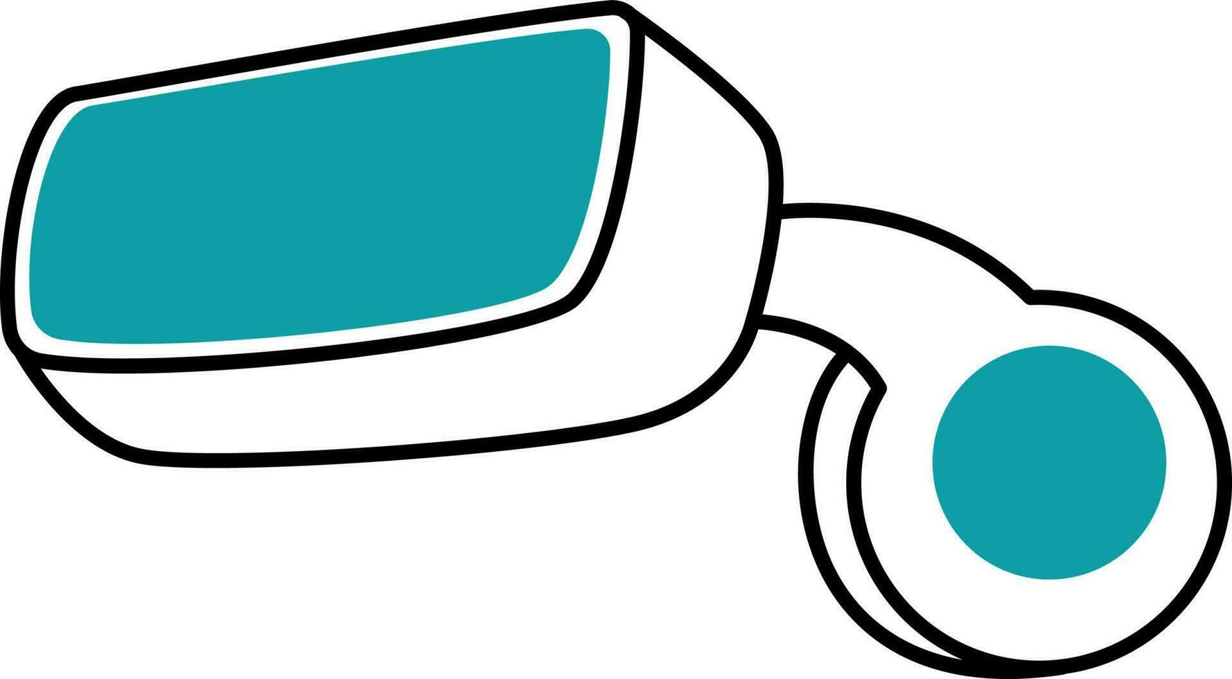 Teal And White Vr Headset Icon In Flat Style. vector