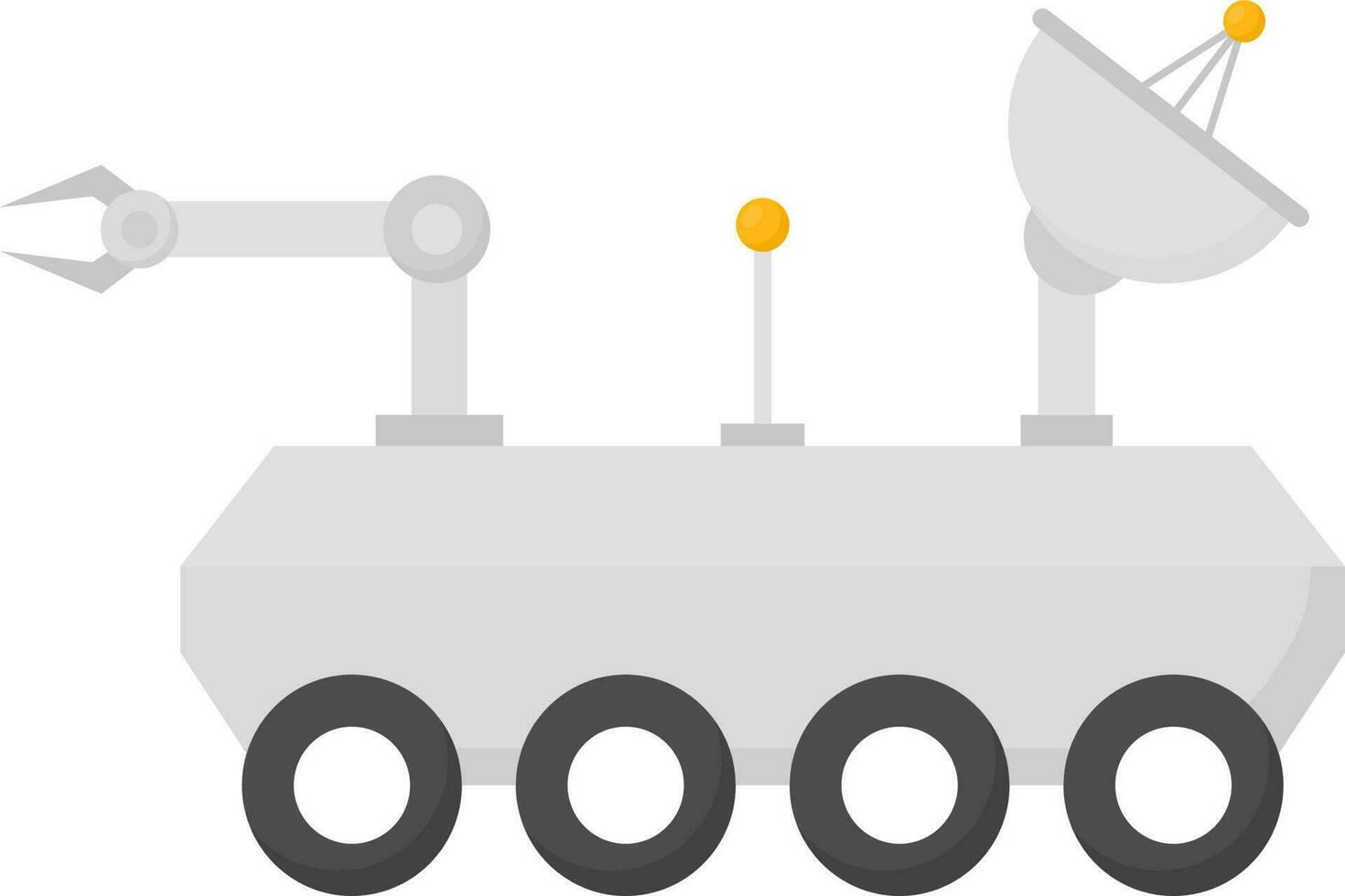 Flat Illustration Of Grey Lunar Roving Vehicle Icon. vector