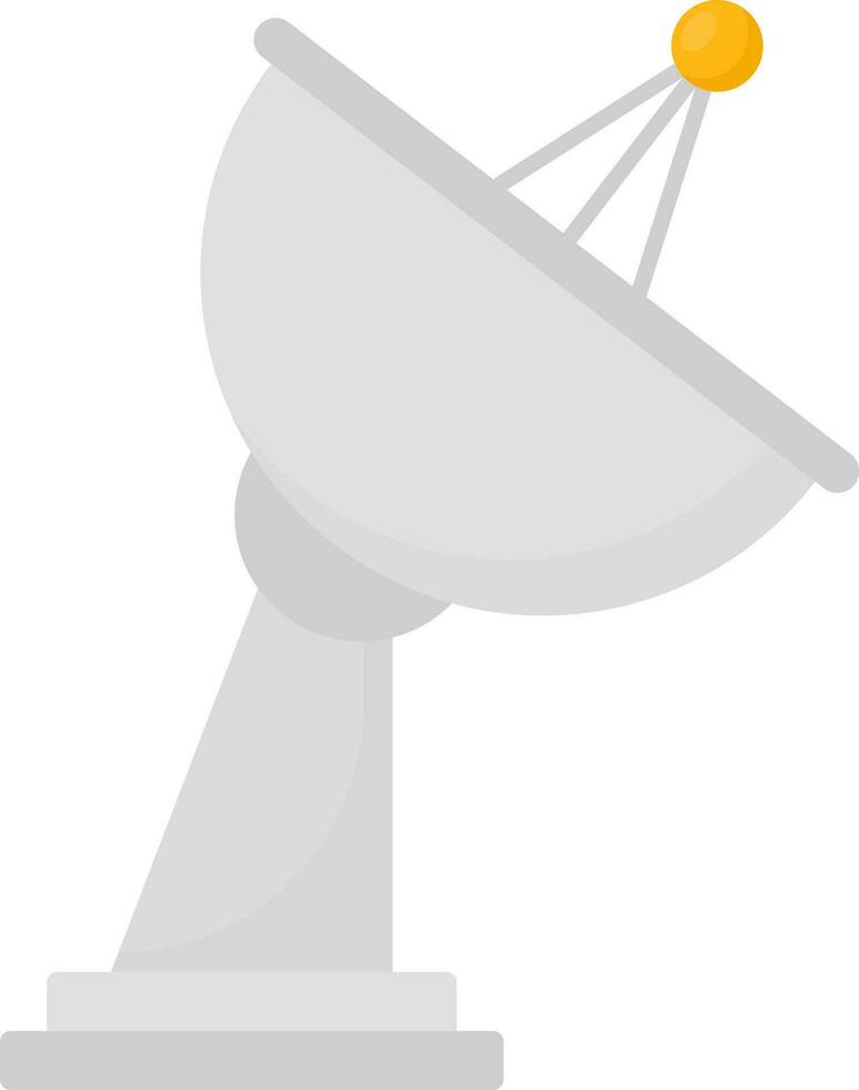 Grey Satellite Dish Antenna Icon In Flat Style. vector