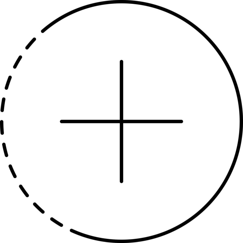 Black Line Art Of Edit Circle Icon. vector